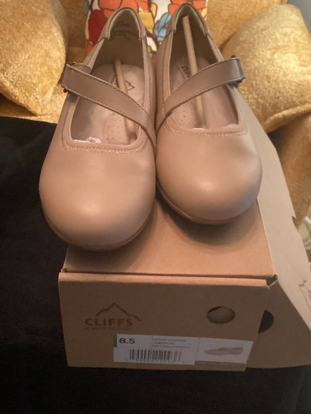 Cliffs by White Mountain Taupe Mary Jane Flats with Strap - Women's
